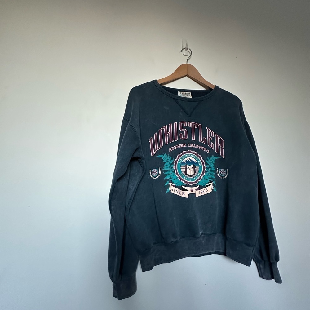 Vintage Sweater Crewneck Whistler Cozy Warm Preppy Acid Wash Style Cottagecore - Picture 13 of 13
